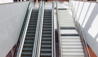 escalator ladder in the building