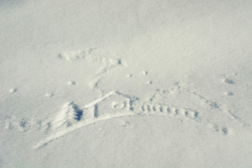 Drawing on the snow