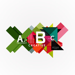 Abstract geometric option infographic banners, a b c steps process