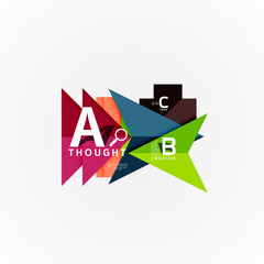 Abstract geometric option infographic banners, a b c steps process