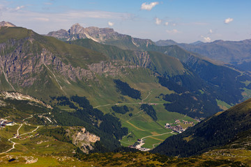 Mountain and glacier landscape in Tirol. Austria, region of Hintertux.