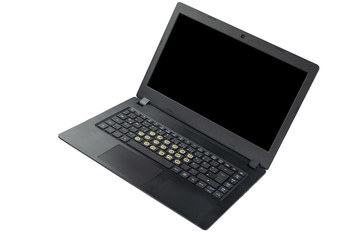 Tastatur mit Reisnägel mit schwarzem Bildschirm