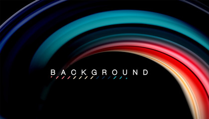 Fluid mixing colors, vector wave abstract background