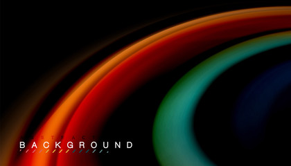 Fluid mixing colors, vector wave abstract background