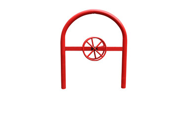 Red street children's toy. Isolated on white.