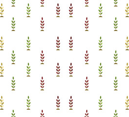 seamless and colorful plant pattern