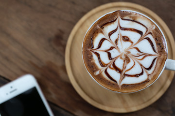 Backgrounds of Latte coffee.