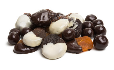 dry fruits in chocolate isolated