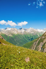 Obraz premium Beautiful mountain landscape and blue sky