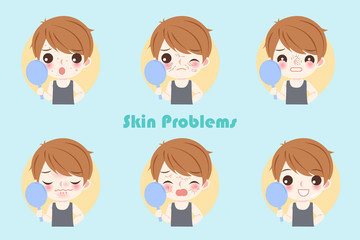 man with skin problem