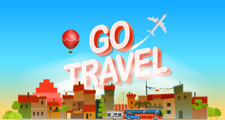 Go travel concept. Vector illustration