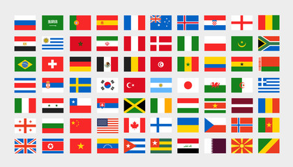 Different national flags clip-art. Vector collection