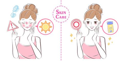 woman with sun protection