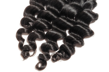 Loose wavy black human hair weaves extensions bundles