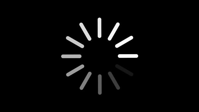 4k Loading Process to Complete. Pending loading screen on black background. Loop animation circle ring digital elements. 