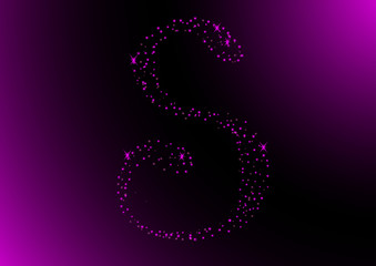 star word S in purple flicker