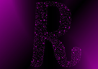 star letter R in purple shine