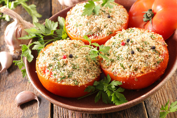 baked tomato with garlic and parsley