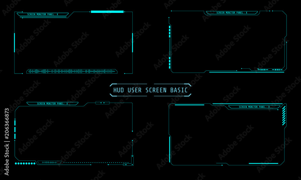 Fototapete hud abstract futuristic element user screen monitor panel vector