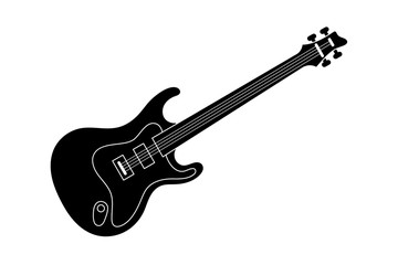 Bass Gitarre - Icon Symbol Piktogramm Bildmarke grafisches Element - Web Druck - Vektor - schwarz - schwarz wei&szlig; - fl&auml;che
