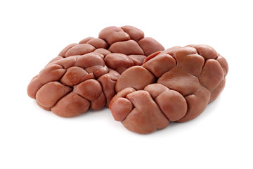 Kidney on white background isolated offal