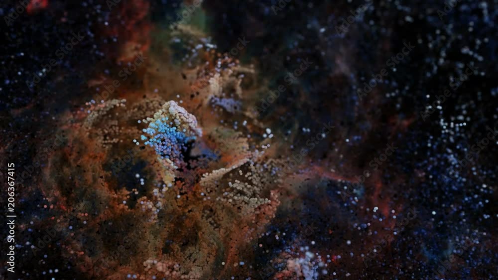 Wall mural unique particle cloud render of the tarantula nebula. cg recreation. 4k.