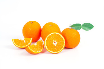 orange fruit on white background isolate.