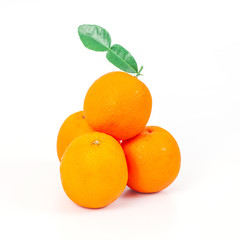 orange fruit on white background isolate.