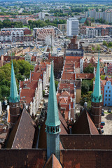 The panoramic view from the Gdansk cathedral of Saint Virgin, Poland