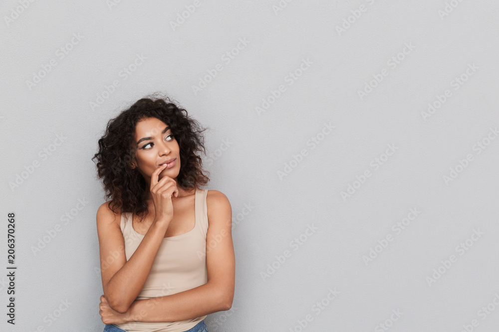 Canvas Prints Portrait of a pensive young african woman