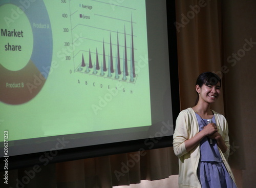 プロジェクターを使ってのプレゼンテーション Wall Mural 夢見る詩人