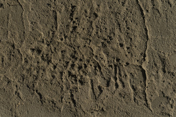 background, texture - brown clay wall with bumps and cracks