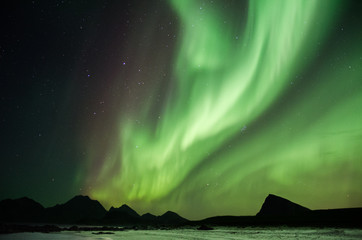Aurores bor&eacute;ales aux Lofoten, Norv&egrave;ge