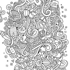 Cartoon cute doodles hand drawn Baby illustration
