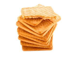 A stack of cookies on an isolated background