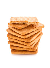 A stack of cookies on an isolated background
