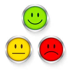 Mood Faces Green/Yellow/Red Silver