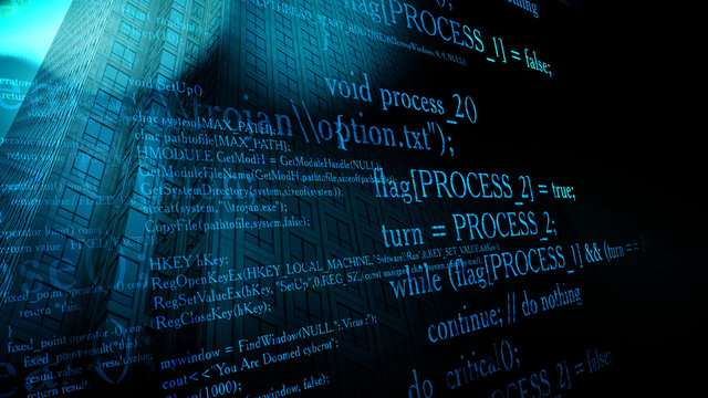 Computer trojan bug attacks office computers