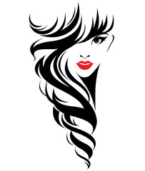 Beautiful women, logo women face makeup on white background, vector