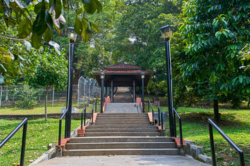 Perdana Botanical Garden stairs view in Kuala Lumpur, Malaysia