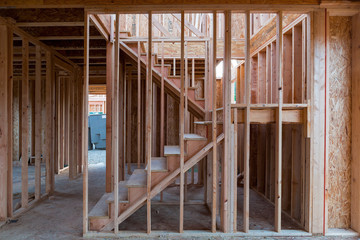 New Home Construction Wood Stud Framing