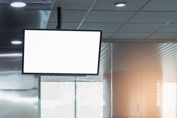 beauty  full blank advertising billboard at airport background large LCD advertisement