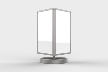 Tabletop Rotating Advertising LED Light Box. 3d render illustration.