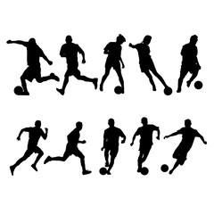 Vector Silhouettes of Soccer Players