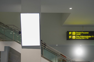 beauty  full blank advertising billboard at airport background large LCD advertisement