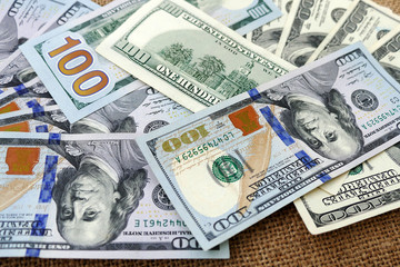 old USA banknote hundred dollars and new banknote hundred dollars
