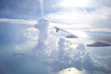 Naklejka na ściany i meble Sky on Airplane