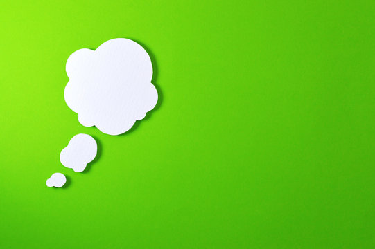 cloud text bubble on green background
