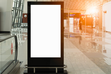 beauty  full blank advertising billboard at airport background large LCD advertisement