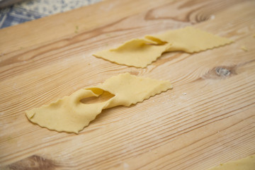 Fototapeta na wymiar closeup of fresh uncooked pasta dessert